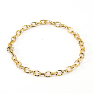 Zogxin O-Shaped Chain Necklace 304 Stainless Steel Gold Plated Unisex Fashion Jewelry Gift Chain - Product Image 5