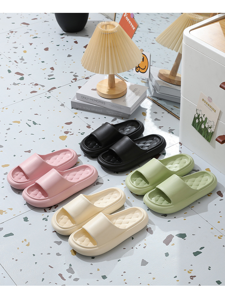 Summer Slippers Thickened Sole Bathroom Slides Slippers Hotel Solid Color Men Women