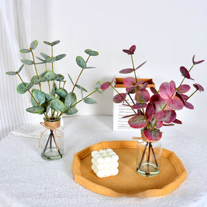LO-793 OEM ODM Ramas <span class=keywords><strong>de</strong></span> Eucalipto Artificiales Personalizadas con Florero <span class=keywords><strong>de</strong></span> Vidrio para Decoración <span class=keywords><strong>de</strong></span> Escritorio - Product Image 1