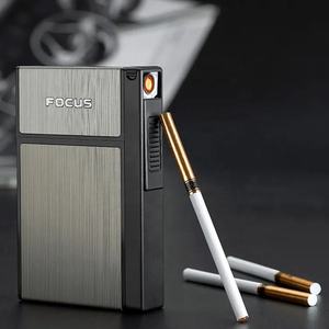 Boîte à cigares coupe-vent, 20 pièces, prix d'usine chinois, étui à cigarettes électrique avec briquet, vente en gros - Product Image 5