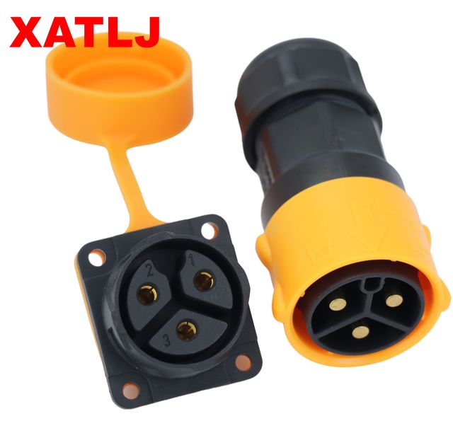 XATLJ M28 2 3-Core IP67 Waterproof XLR Power Connectors 50A Current Aviation Sockets Customizable for PCB & FPC