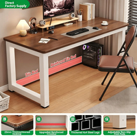 Bureau d'ordinateur simple |   48 pouces |   Chêne |   Bureau à domicile |   Structure en acier |   Revêtement en poudre |   Gestion des câbles |   Montage facile |   Chine