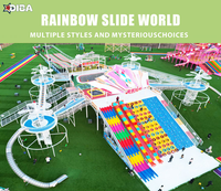 Glissade Sèche Arc-en-Ciel en Plastique, Glissade de Ski sur Neige Arc-en-Ciel, Glissade sur Neige Arc-en-Ciel, Jeux de Fête Foraine Extérieurs Colorés, Vente Directe d'Usine