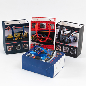 Dynamic Young Men's Gathering <strong>Toy</strong> Packaging-Red Racing Supercar Themed Gift <strong>Bags</strong> <strong>for</strong> Speed Themed <strong>Parties</strong> Brown Kraft Paper - Product Image 1