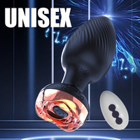 Mehrfarbiger Neuer Ferngesteuerter Analplug Butt Plug Rosenform Vibrierender Analmassage-Stimulator Sexspielzeug für Frauen