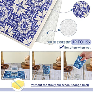 Chiffons à vaisselle suédois biodégradables en cellulose 70/30, impression personnalisée, usine OEM, réutilisables, pour le nettoyage de la cuisine - Product Image 5