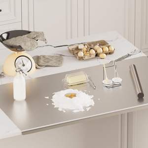 Tabla de Cortar Extra Grande Personalizable de Doble Cara, de Acero Inoxidable 304, Engrosada, Antideslizante, para Amasar y Hornear, Tabla de Cocina - Product Image 1