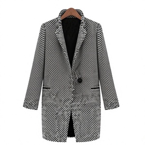 Blazer Premium pour Femme, Coupe Ajustée, Veste de Costume Décontractée, Longue, à Bouton Unique, Coupe-Vent, en Tissu Peigné, pour Tenue Professionnelle et de Bureau, OEM - Product Image 1