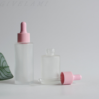 Flacon compte-gouttes en gros 20ml-120ml avec bouchon rose, contenant d'huile essentielle, emballage cosmétique pour soins féminins, soins de la peau automne-hiver