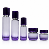 Ensemble de soins de la peau de luxe minimaliste, flacons en verre 120 ml, 100 ml, flacons de sérum et de lotion 40 ml, flacons de lotion et de fond de teint à pompe, personnalisables