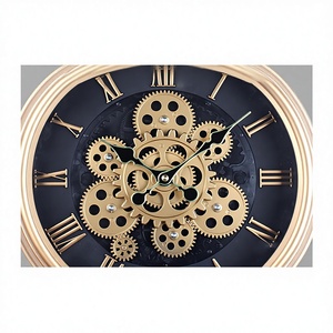 Horloge murale vintage <span class=keywords><strong>à</strong></span> engrenages rotatifs Chiffres romains Numérique Salon <span class=keywords><strong>Salle</strong></span> <span class=keywords><strong>à</strong></span> <span class=keywords><strong>manger</strong></span> Art mural Horloge - Product Image 5