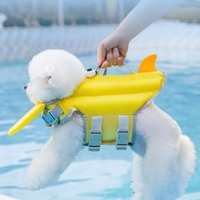 Maillot de bain de luxe en polyester pour animaux de compagnie, gilet de sauvetage d'été pour chien et chat, grande flottabilité, style mignon, couleur unie, imperméable, écologique, pour la plage