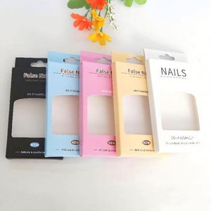 Factory Price Custom Eco-Friendly Portable Reusable Foldable <b>Empty</b> Cardboard Nail Paper <b>Box</b> Silver Stamping Clear PVC Window - Product Image 2