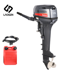 Motor fueraborda Laogen LG15D nuevo de 2 tiempos y 15 HP, manual, de gasolina, refrigerado por agua, modelo de fábrica para uso en embarcaciones. - Product Image 1