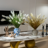 Plante artificielle de gazon queue de lapin blanc dans un pot en résine, fausse plante Lagurus, sans arrosage, sans entretien, pour la décoration de la maison, du bureau ou comme cadeau
