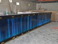 Comptoir de bar de luxe de grande taille avec éclairage LED bleu pour discothèque, pub et bar à vin