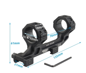 อุปกรณ์ยึดท่อขนาด 30 มม. ผลิตด้วยเครื่อง CNC ความแม่นยำสูง สำหรับอุปกรณ์ยุทธวิธีทางแสง สีดำ สำหรับการล่าสัตว์และการยิงปืน - Product Image 1