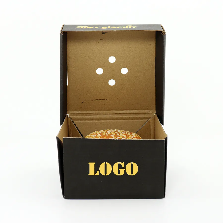 맞춤형 로고 크래프트 박스 클램쉘 식품 용기 생분해 식품 종이 상자 샌드위치 상자