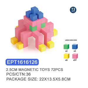 Bloques Magnéticos EPT de 2.5cm para Niños, <span class=keywords><strong>Juguete</strong></span> de Construcción Magnético Educativo, Juego de Cubos de Viaje - Product Image 6