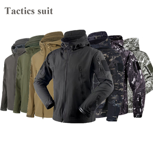 Outdoor Waterproof Camouflage Safari Hiking Windbreaker Hooded Hunting <strong>Soft</strong> <strong>Shell</strong> <strong>Tactical</strong> <strong>Jacket</strong> for Men - Product Image 6