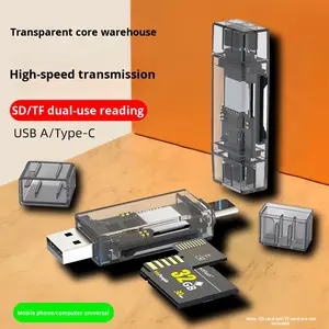 <span class=keywords><strong>Convertitore</strong></span> OTG <span class=keywords><strong>USB</strong></span> Type-C a <span class=keywords><strong>SD</strong></span>/TF Due-in-Uno Multifunzione Lettore di Schede Esterno <span class=keywords><strong>USB</strong></span> 2.0 ad Alta Velocità per Fotocamera e Telefono Cellulare - Product Image 5