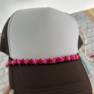 Moda occidental camionero sombrero cadenas extraíble al por mayor camionero sombrero cadenas estrella turquesa camionero sombrero cadenas - Product Image 1