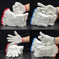 Protection du travail réutilisable épaississante de haute qualité 500g 600g 700g gants de sécurité de travail en coton blanc gants en coton tricoté blanc