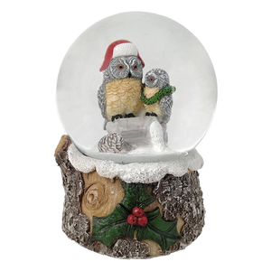 Fabricación hecha a mano Mesa resina búho bola de nieve Musical Navidad búho globo de nieve - Product Image 6
