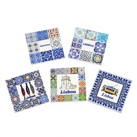 Azulejo portugais personnalisable imprimé UV, carré de 5,5 cm, épaisseur de 0,6 cm, étanche, vente en gros d'usine, mariage, Lisbonne, Porto