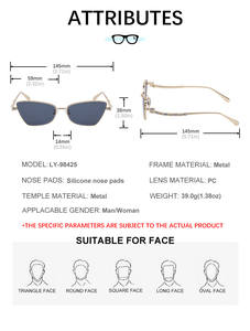 KAJILA ファッション トレンド デザイナー カスタムロゴ メタル キャットアイ ダイヤモンド付き UV400保護 シェード サングラス 女性用 - Product Image 6