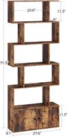 Étagère de rangement de bibliothèque en bois, étagère de rangement décorative à 5 niveaux pour bibliothèque de salon