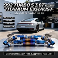 Pot d'échappement de performance en alliage de titane personnalisé pour Porsche 911 992 Turbo S 3.8T, son clair et agressif, 2020-2023, SS304 Elite