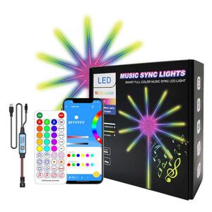 Lumières LED Feux d'Artifice Couleurs Rêveuses à Prix de Gros avec Télécommande Vocale 5V 18 LED IP65 Étanche Décorations de Noël pour Chambre - Product Image 1