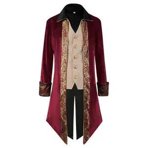 Men's steampunk medieval tuxedo Gothic Victorian Frock coat uniform