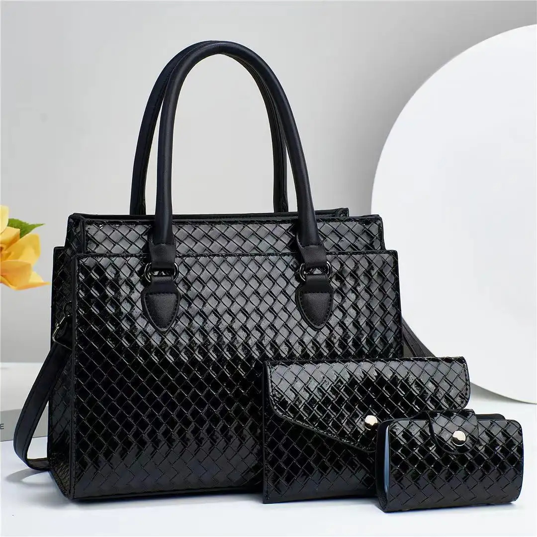New Crossbody Three-piece Bag Women's Solid Simple Shoulder Bag Multi Functional Small Square Bag