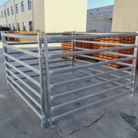 Panneau d'enclos pour chèvres galvanisé robuste à 7 rails, portable, pour moutons, complet avec goupilles pour le bétail