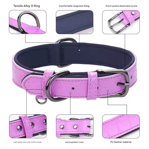 Accesorio de cuero para mascotas Collar de perro de cuero PU con estampado de cocodrilo moderno - Product Image 6