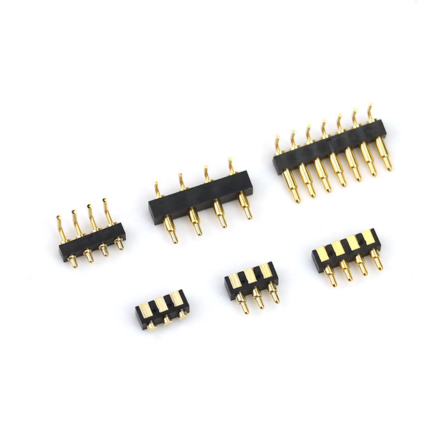 Custom Gold Plated Pogo Pin Connector Charging Spring Pin Metal Male Female Socket SMT Surface Mount Through Board Top Pin