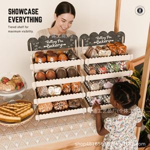 ชั้นวางขนมหวานไม้ 4 ชั้น ถอดประกอบได้ สำหรับโชว์เบเกอรี่ - Product Image 2