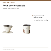Ensemble moulin à café manuel portable Circle Joy avec meules en céramique, kit pour café filtre, bouilloire 350 ml, filtre à café en acier, tasse à café et étui de transport
