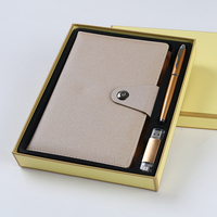 Marchandisage cadeau promotionnel papier kraft cahier journal planificateur livre stylo en bois clé usb sandisk avec coffret cadeau