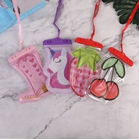 Étui de protection étanche en PVC pour téléphone portable, motif dessin animé, avec airbag flottant et écran tactile, pour la natation, les sources chaudes et la plongée, avec cordon de cou
