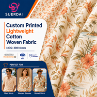 Tela de Algodón Estampada Personalizada para Camisas, 120GSM, Algodón Ligero Tejido para Camisas de Resort, Blusas, Suministro al por Mayor para Fábricas de Ropa