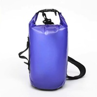 Sac à dos étanche pliable en PVC transparent 0,3 mm 10L avec poignée pour la navigation de plaisance, sac étanche avec logo client