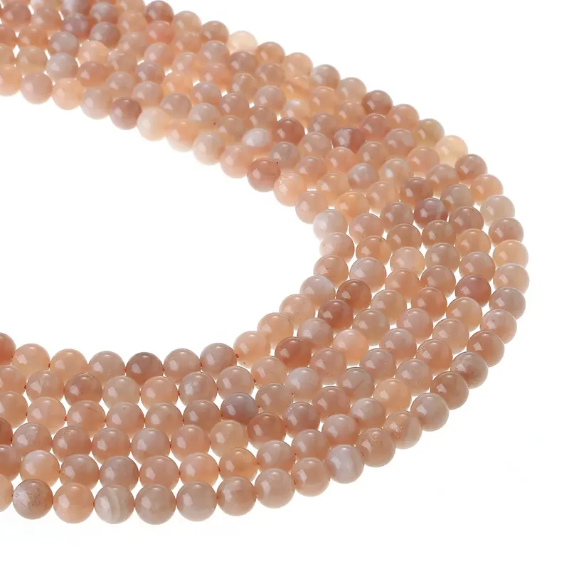 Big Gemstone Factory Wholesale High Quality Sunstone Various Natural Semi Precious Loose Stone Round Beads for Jewelry Making