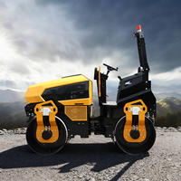Rouleau compacteur vibrant à double tambour Kubota 45,7 CV 4 tonnes avec pompe à engrenages motorisée 2x48KN pour compactage de chaussées en asphalte à faible force de compactage