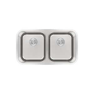 Nhà Máy handmade SUS304 thép không gỉ hình chữ nhật undermount bát đôi bồn rửa nhà bếp với Tạp dề phía trước cài đặt vòi nước - Product Image 2