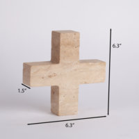 STONEKOCC Pierre en travertin beige naturel de taille personnalisée 16x16x4cm, décoration d'intérieur, ornement pour hôtel, villa