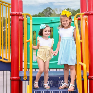 Pagliaccetti monogramma per <span class=keywords><strong>bambina</strong></span> e neonati in cotone morbido lavorato a maglia primavera estate vestono le bambine di Pasqua - Product Image 3