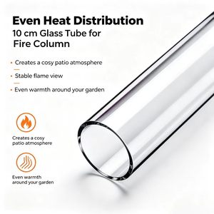 Tube en verre de quartz de remplacement pour colonne de feu, torche à granulés, diamètre 67 cm, résistant à la chaleur, finition thermolaquée, style classique pour - Product Image 3